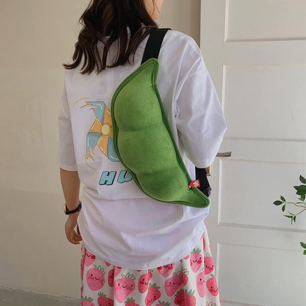 Small Crossbody Bag Funny Pea Shaped Shoulder Bag Lightweight Chest Bag Cute - Picture 7 of 8